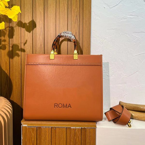 

designer large shopping tote shopper bag handle crossbody shoulder fashion women beach laphandbag roma letter real leather luxury totes purs