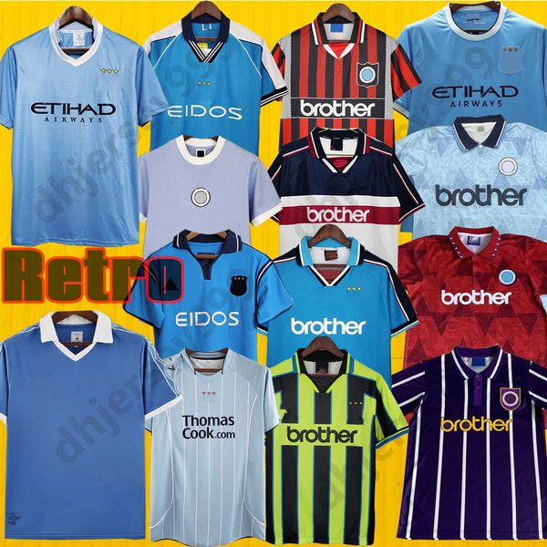 

retro mans cities soccer jerseys 72 97 98 99 00 11 12 1998 1999 2000 2011 2012 haaland gallagher weah tevez kun aguero dzeko kompany vintage, Black;yellow