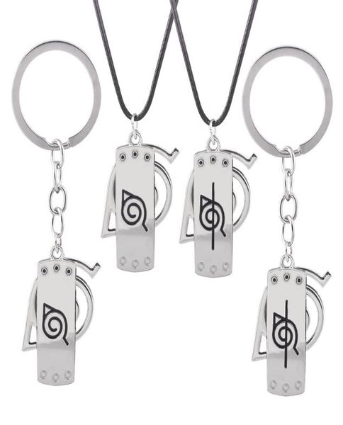 

shippuden uzumaki hatake kakashi konohagakurenosato headband totem symbol logo alloy keychain keyring key chain pendant necklace5390694, Silver