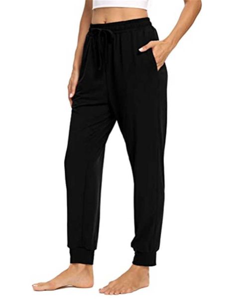 

new elastic drawcord pocket toe high elastic sports yoga women's pants, Black;white