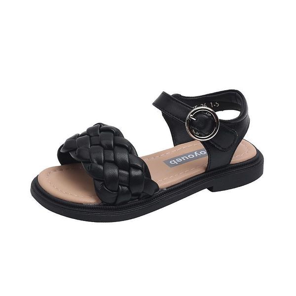 

sandals kids shoes summer footwear girls woven treasure soft sole beach princess f12523, Black;red