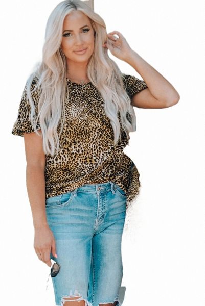 

ruffled sleeves leopard tee 2023 new 2023 new e0um#, White