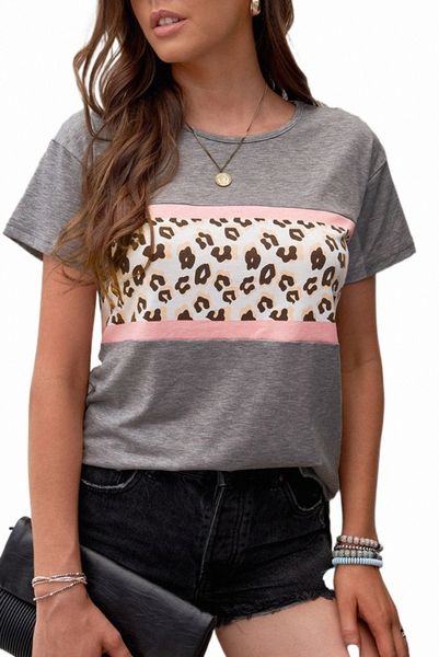 

gray leopard panel tee 2023 new 2023 new 45ak#, White