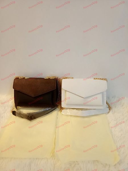 

brown white printed cross body bag designer front pocket card key pouch chain shoulder bag luxury wandering bag premium feel purses