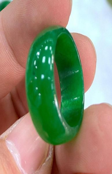 

wide real chinese green jade ring band genuine grade a size 9105830586, Golden;silver