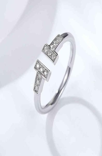 

micro inlaid 925 mo sang pai ring superimposed stone female gold plated non fading anti allergy double t4109612, Silver