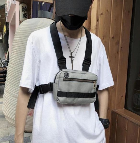 

men hiphop chest bag outdoor oxford tactical streetwear vest rig bags women functional waistcoat utility pack 30 waist4190305