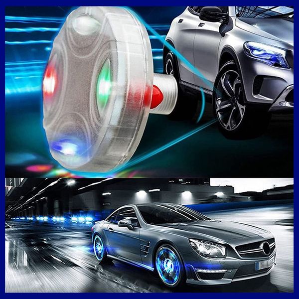 

car waterproof solar energy flash wheel light decorative flashing colorful led tire light gas nozzle cap motion sensors motorcycle bicycle w