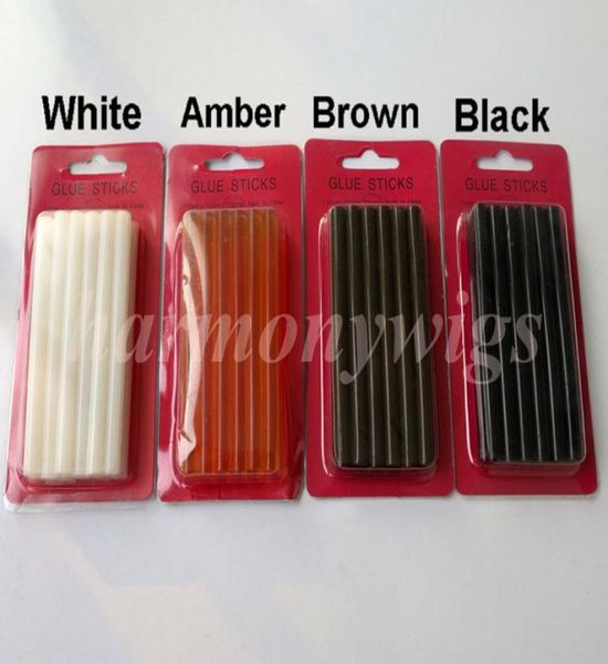 

fusion keratin glue sticks 7mmx100mm for glue gun 4colors hair extension tools for clip hair extensions 8524254, White