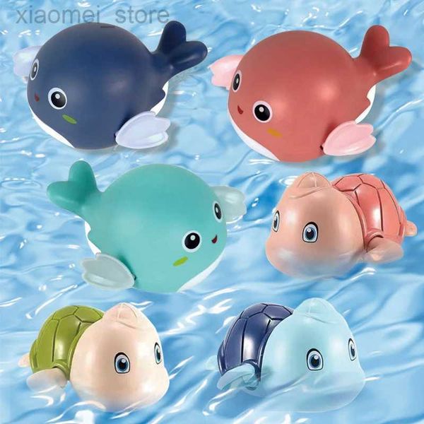 

3pscbath toys injector cute cartoon animal tortoise classic baby water bathing toy infant swim turtle wound-up chain clockwork kids beach ba