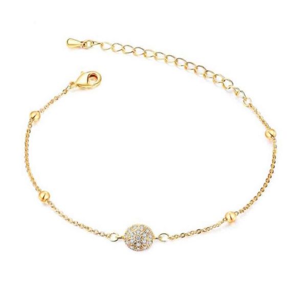 

opk korean lady039s bracelet creative microinlaid zircon ball copperplated gold jewelry noble temperament girl accessories7349940, Black