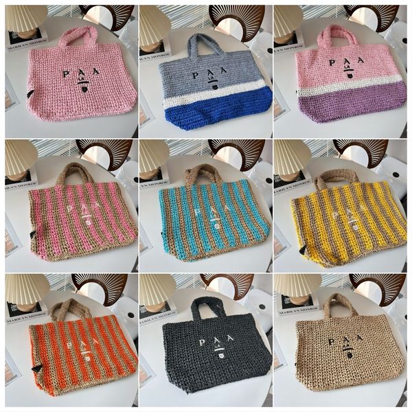

designer straw bags woman canvas beach hollow large crochet tote bag luxury handbag summer shopping purse totes shoulder handbags triangle 2