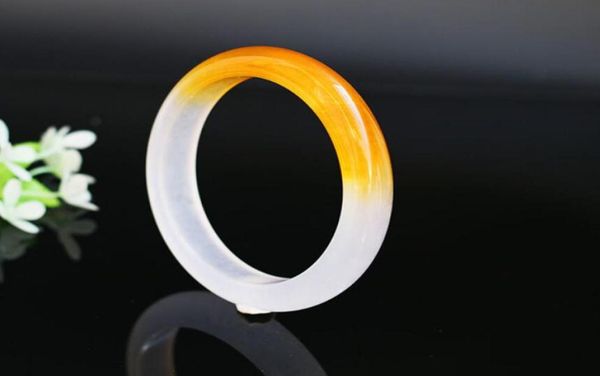 

5662mm natural handmade half country yellow and white twocolor jade bracelet fd3195146, Black