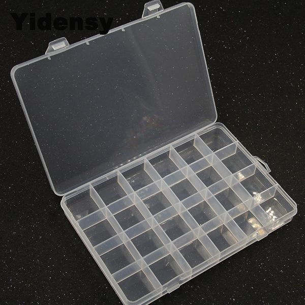 

jewelry stand yidensy 1pcs square transparent plastic storage box case 1024 slot adjustable for pills beads earring organizer 230517, Black