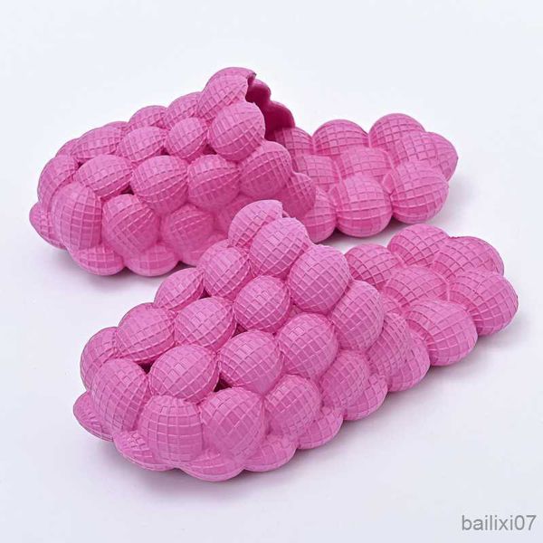 

slippers women summer slippers funny bubbles balls soft couple young massage slipper female home street shoes ladies fashion slides, Black