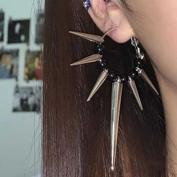 

stud grunge rock accessories rivet hoop earrings cool hip hop earrings for women egirl jewelry punk korean earrings fashion z0517, Golden;silver