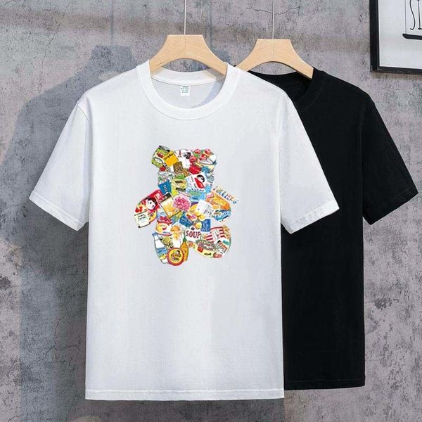 

designer t-shirt summer short sleeve designer men's t-shirt women's premium polo letter high-quality cotton women's clothing, White;black