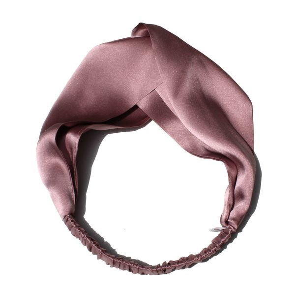 

hair rubber bands 100 mulberry silk headbands for women vintage cross elastic head wrap accessories 16 momme 230517, Pink