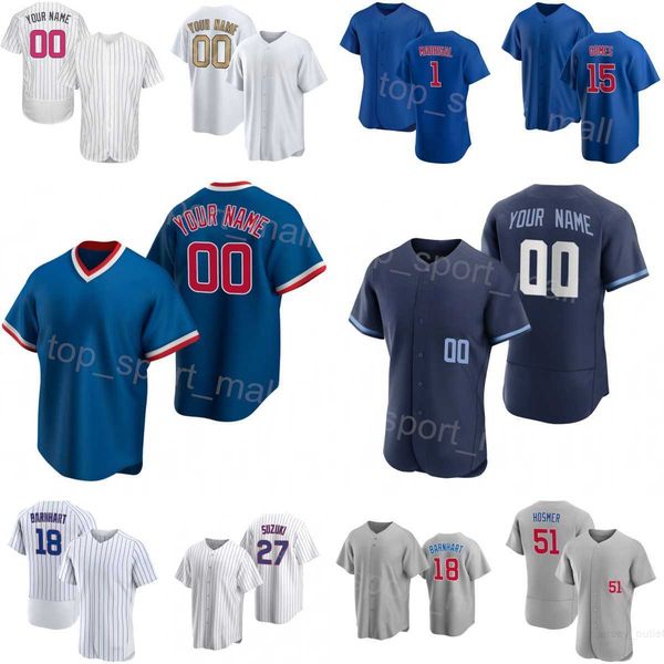 

team baseball 51 eric hosmer jerseys 15 yan gomes 1 nick madrigal 27 seiya suzuki 18 tucker barnhart 20 miles mastrobuoni 18 frank schwindel, Blue;black
