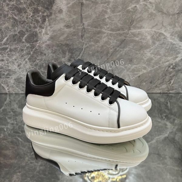

2023new brand designer platform men quality casual shoes leather lace-up sneaker lady flat running trainers letters gym sneaker, Black