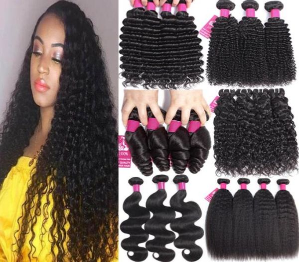 

9a 830 inch bundles brazilian human hair bundles deep wave curly loose water wave body straight 100 unprocessed virgin human hai5035280, Black