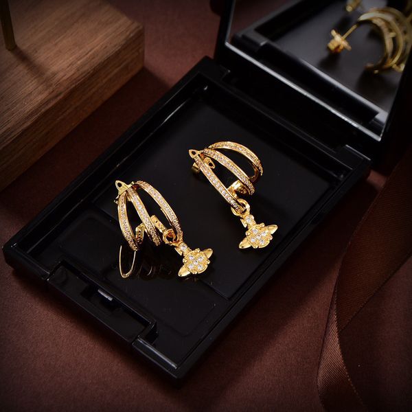 

designer stud earrings vivian luxury women fashion high-quality jewelry gold earing pearl earring cjeweler westwood woman 5622, Golden;silver