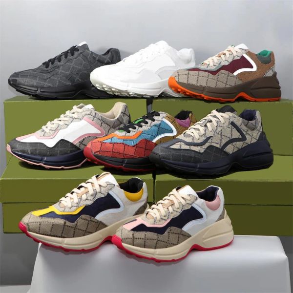 

designer rhyton casual shoes men women vintage sneakers mens sneaker fashion shoe platform sports trainers mouse wave mo gg''sneak, Black