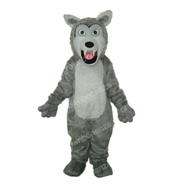 

simulation gray wolf mascot costumes cartoon carnival adults outfit birthday party halloween christmas outdoor outfit suit, Red;yellow