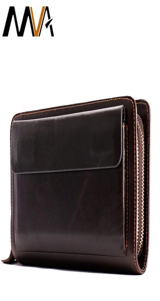 

mva men039s clutch male wallet men039s genuine leather double zipper clutch bags purse for men passport phone wallets4748587, Red;black