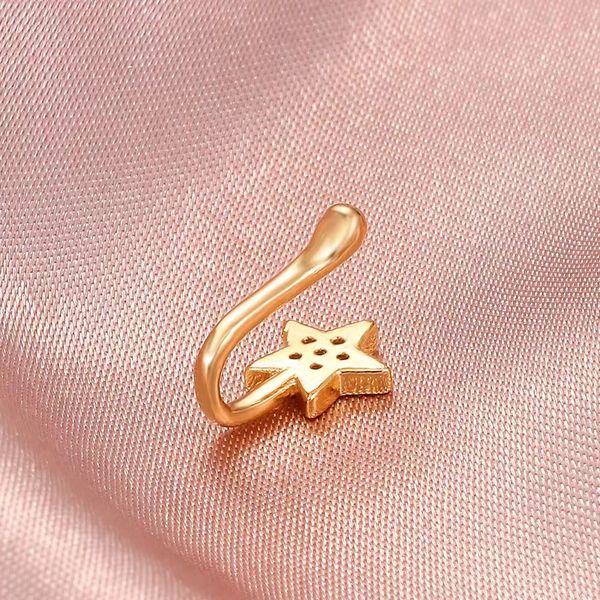 

new copper inlaid zircon u-shaped nose clip ear bone clip non-perforated anti-pain puncture nose ring jewelry wholesale, Silver