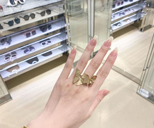 

new vintage gold two butterfly ring for women famous brand jewelry1768482, Silver
