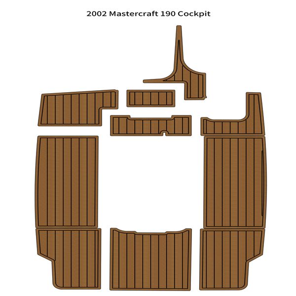 

2002 mastercraft 190 cockpit pad boat eva foam faux teak deck floor mat flooring