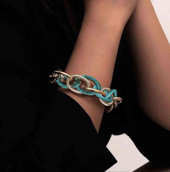 

ingesightz colorful rainbow acrylic resin bracelets bangles chunky thick ed on hand female wrist chain jewelry5487568, Black