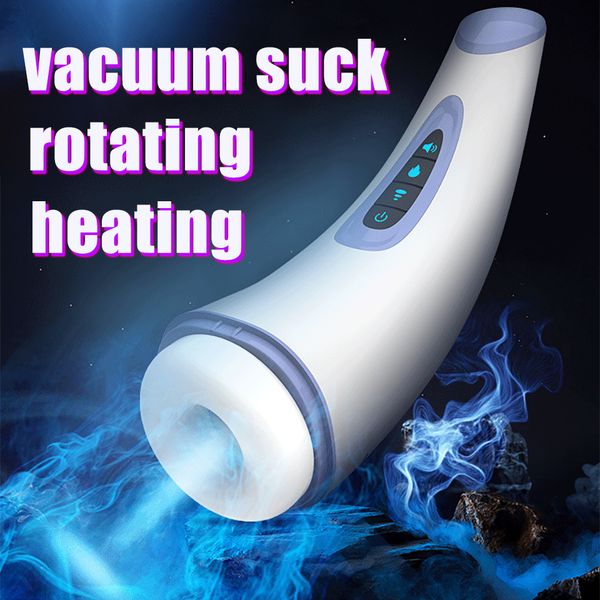 

socks male automatic strong sucking masturbator cup heating vibrating orgasm toy real oral machine for men ad, Black;white