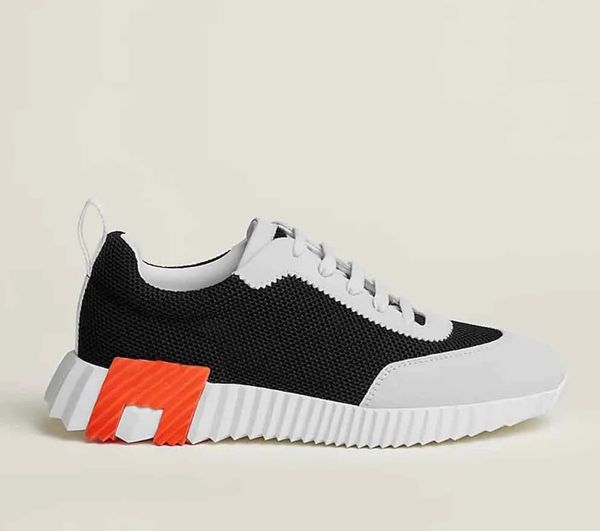 

luxury casual shoes bouncing shoes sneakers technical canvas suede goatskin sports light sole trainers brands men's sport rubber sole w, Black