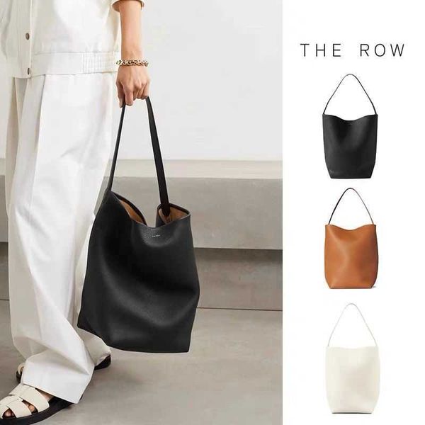 

the row bucket bag is niche high-end leather large capacity tote bag fashionable one shoulder portable commuting bag for women