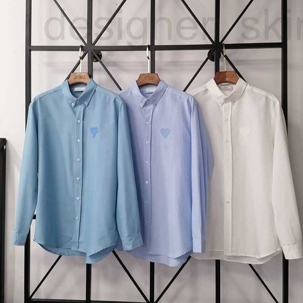 

men's casual shirts designer ion men's shirt assic thr-dimensional emroidery oxford oth morandi casual quality couple thin coat ca, White;black