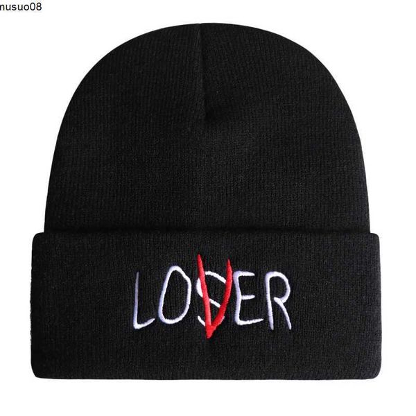 

beanie/skull caps stephen king's it beanie embroidery winter hat cotton knitted hat lover loser skullies beanies hat hip hop knit cap c, Blue;gray