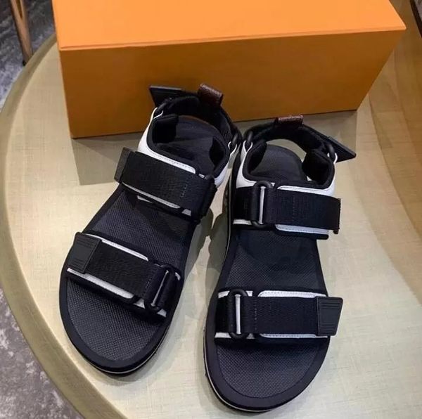 

designer women sandals bom dia flat mule slipper patent canvas men beach slides rubber soles summer flip flops with box, Black