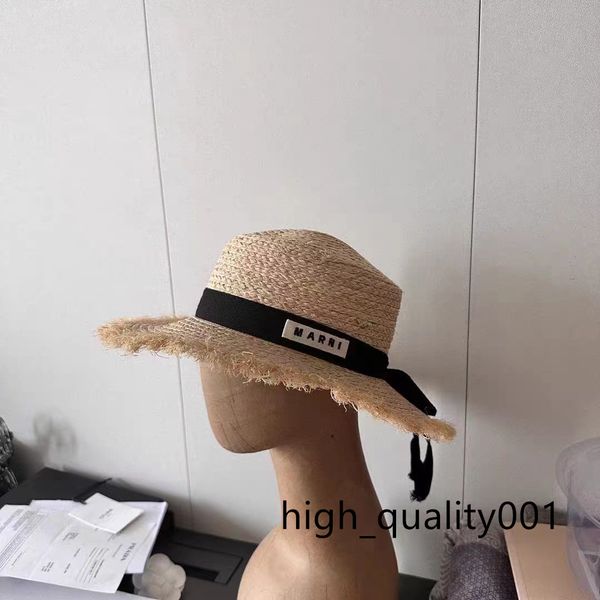 

wide brim straw hats women luxury designer bucket hats marnis letter strawhat grass braid caps for men women casquette beanies zo, Blue;gray