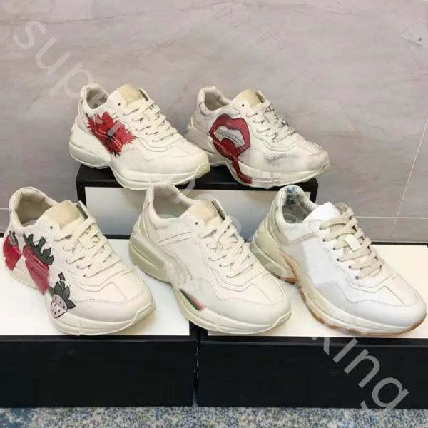 

2022 designer sneakers rhyton casual shoes mens womens dad sneaker women running sneakers chaussures multicolor platform gg''sneak, Black