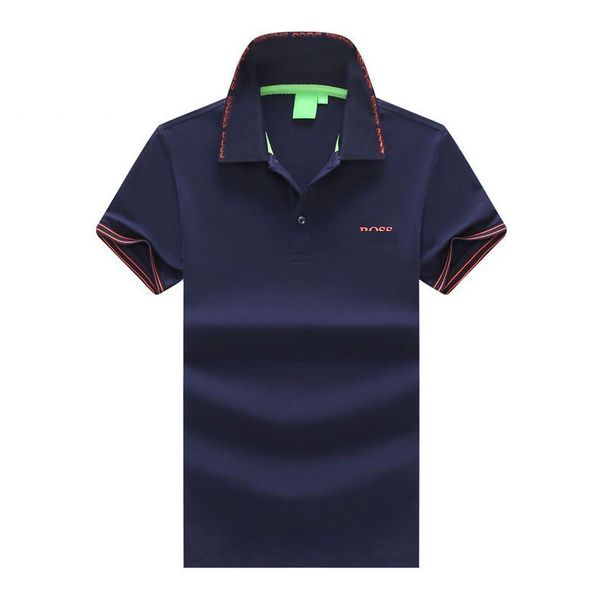 

mens polos designer boss letter pattern polo collar stripe short sleeve fashion t shirt cotton solid color classic casual business breathabl, White;black