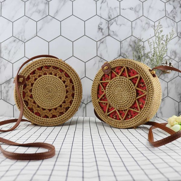 

vine star red lining fashionable and artistic one shoulder woven bag