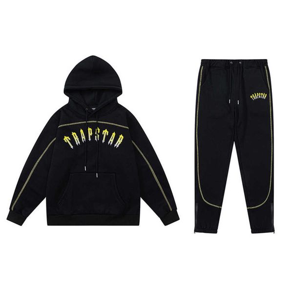 

trapstar shooters track suit towel embroidery womens fleece tracksuit hoodies pants sets 1ess, Gray