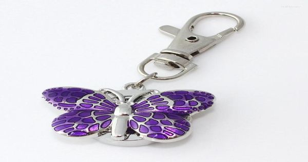 

pocket watches metal watch mini brand fashion crystal butterfly pendant key ring chain quartz dress gift bag gl36k5388973, Slivery;golden