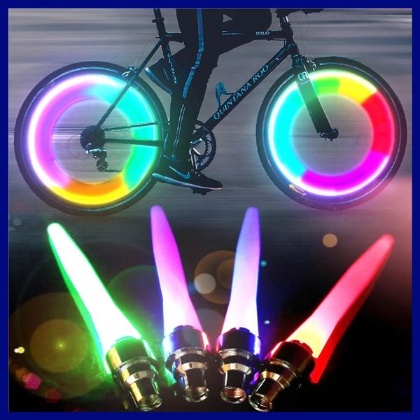 

multicolour bike nozzle lamp bicycle night cycling warning light mtb motorcycle car kids balance bikes tire wheel flashing bicycles wheels t