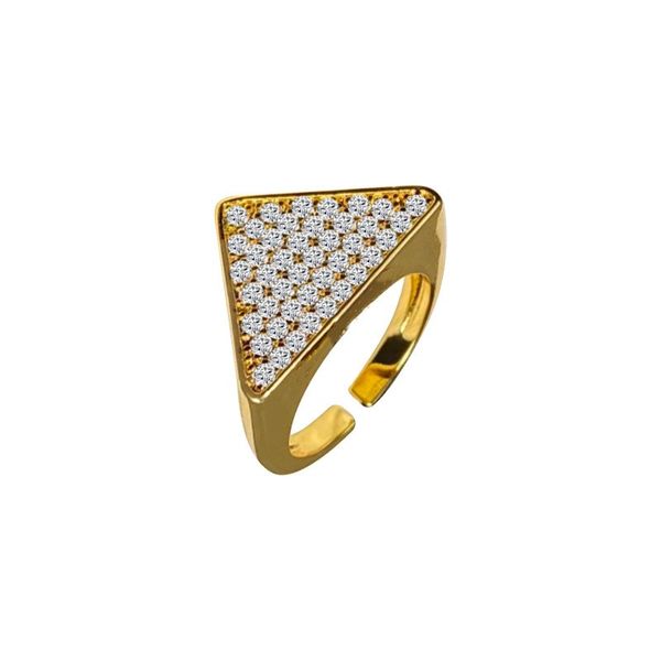

18k gold plated band rings triangle classic fashion love diamond ring nail ring for women&girl wedding mother' day jewelry women gifts, Golden;silver