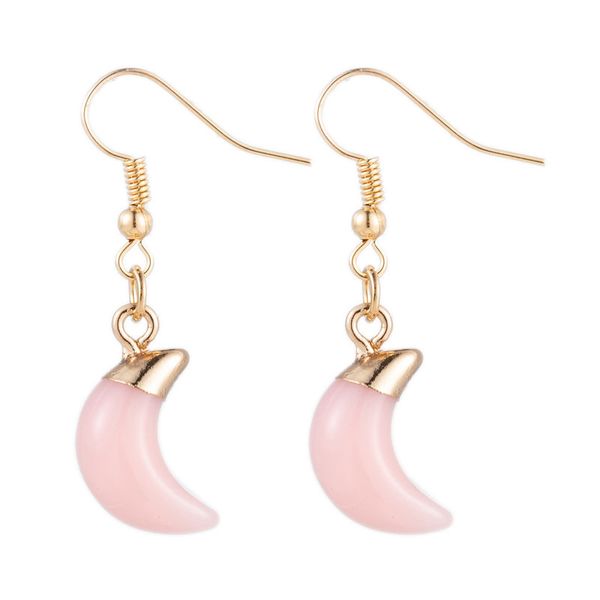 

handmade gold plated resin moon pendant dangle earring jewelry for women girl party decor fashion accessories, Silver
