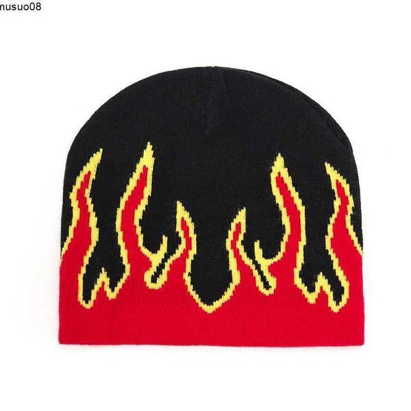 

beanie/skull caps men hip hop street flame pullover cap winter outdoor riding cap versatile beanie new windproof ear protection knitted cap, Blue;gray