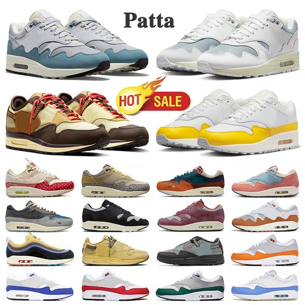 

patta waves 1 running shoes women mens 87s 1s white black wabi sabi denim olive canvas kasina won ang safari orange sneakers 87 noise aqua m